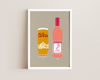 Coors & Pink Moscato Print