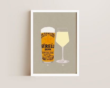 Estrella & White Wine Print
