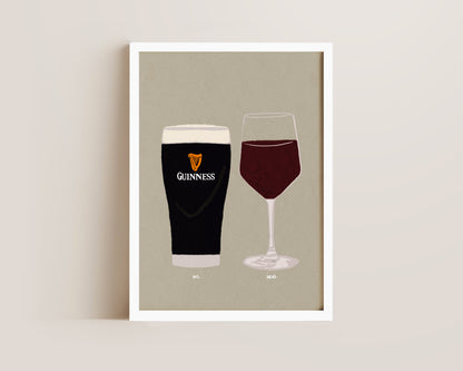 Guinness & Red Wine Print
