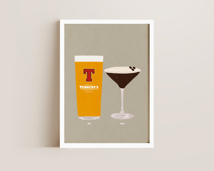 Tennents & Espresso Martini Print