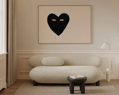 Black Heart Side Eye Canvas