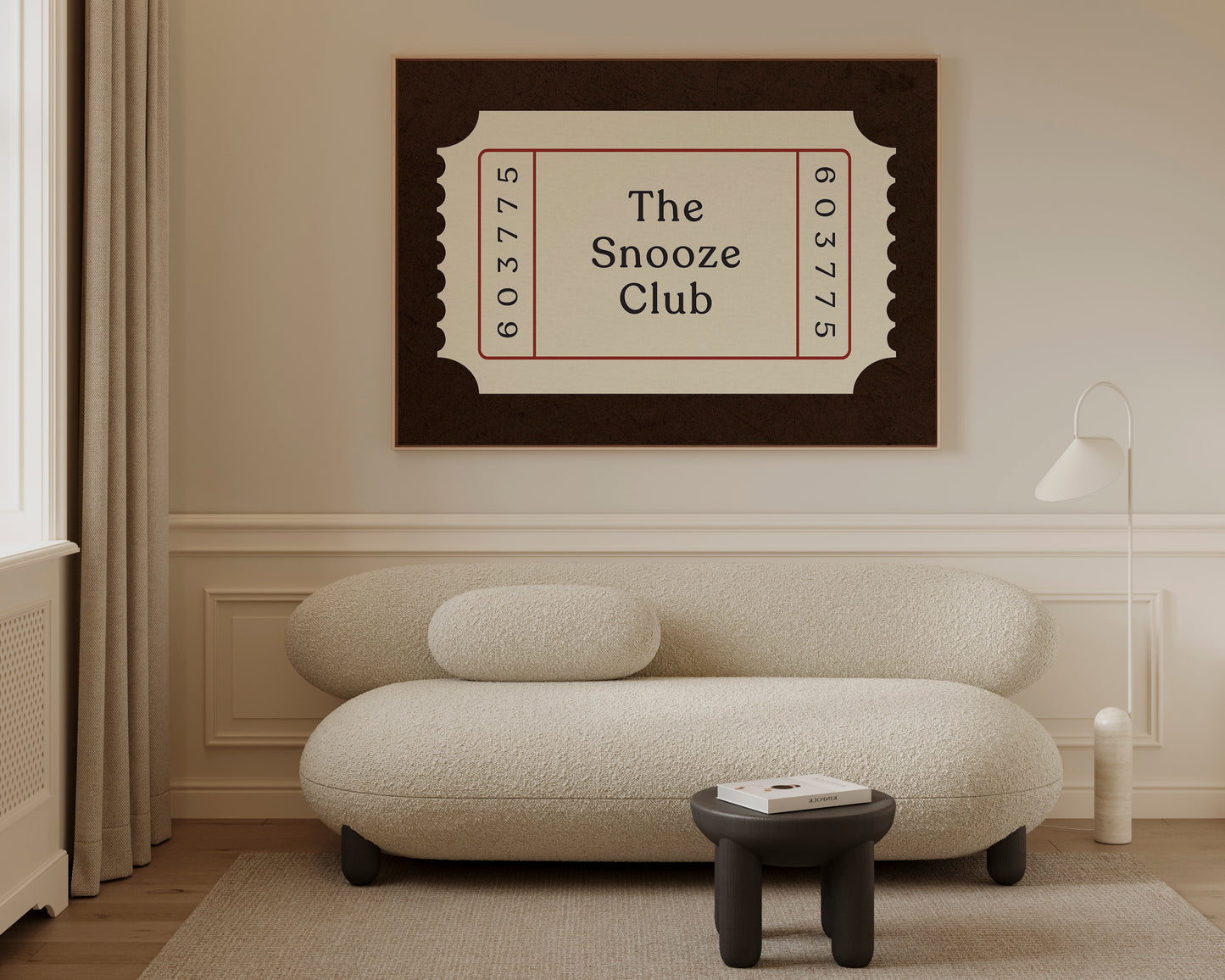 The Snooze Club Ticket Canvas