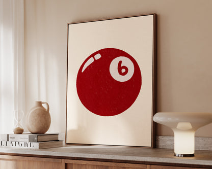 6 Ball Red Print