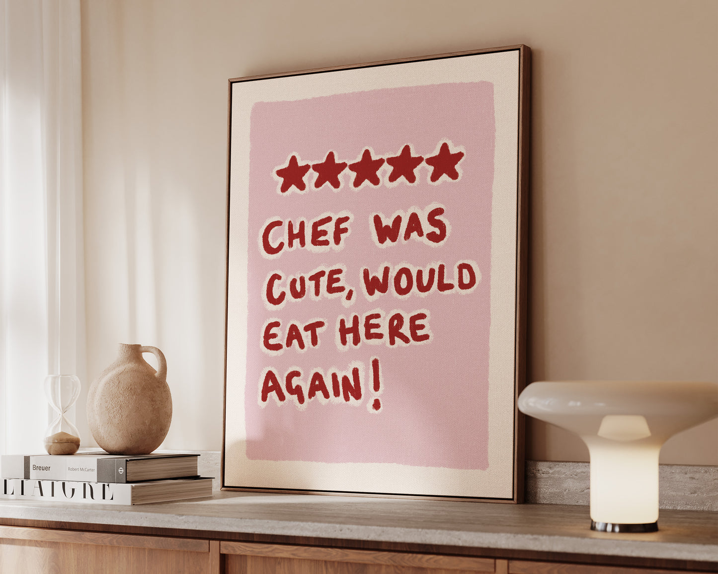 Chef Was Cute Pink Canvas