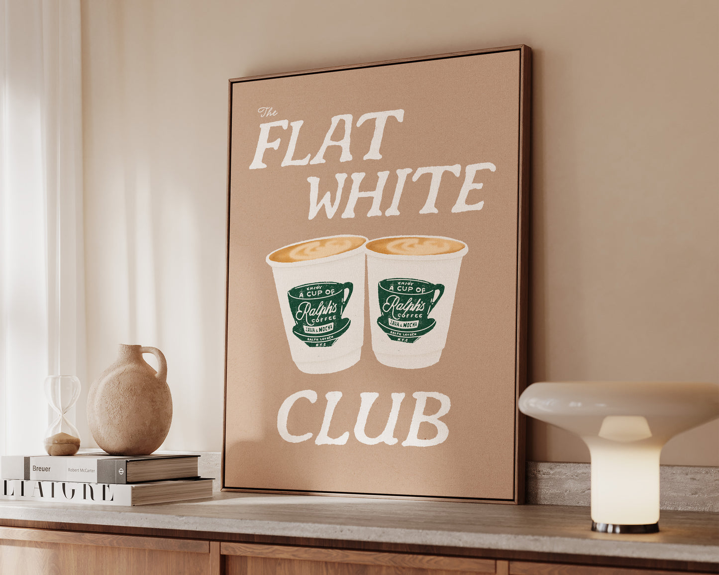 Flat White Club Brown Canvas