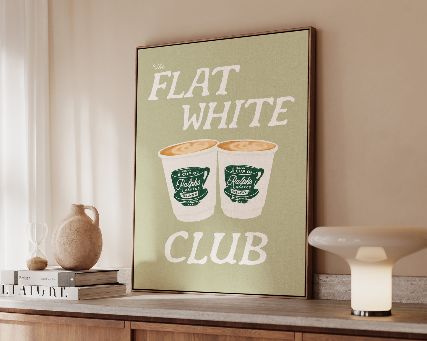 Flat White Club Green Canvas
