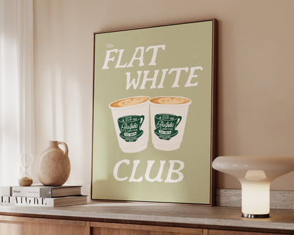 Flat White Club Green Canvas