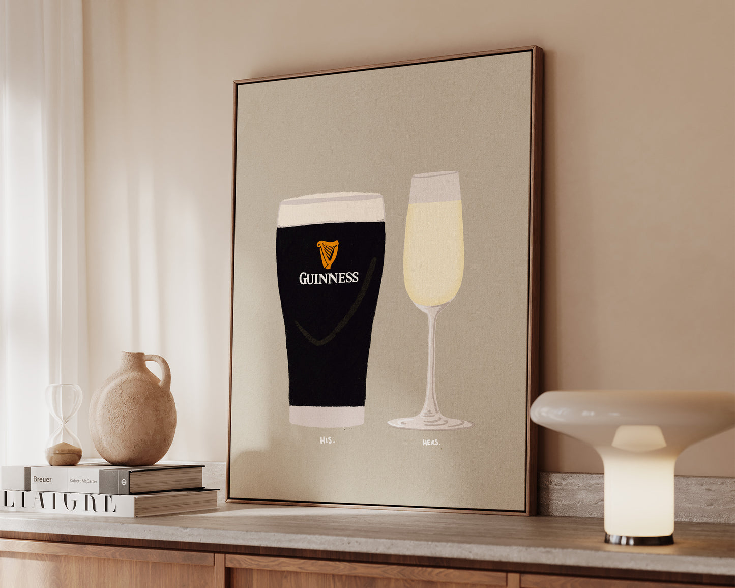 Guinness & Prosecco Glass Canvas