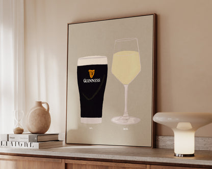 Guinness & White Wine Canvas