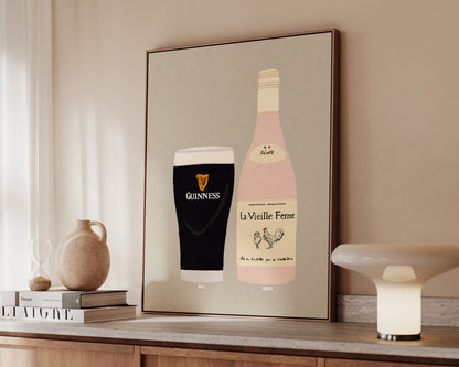 Guinness & Chicken Wine Canvas