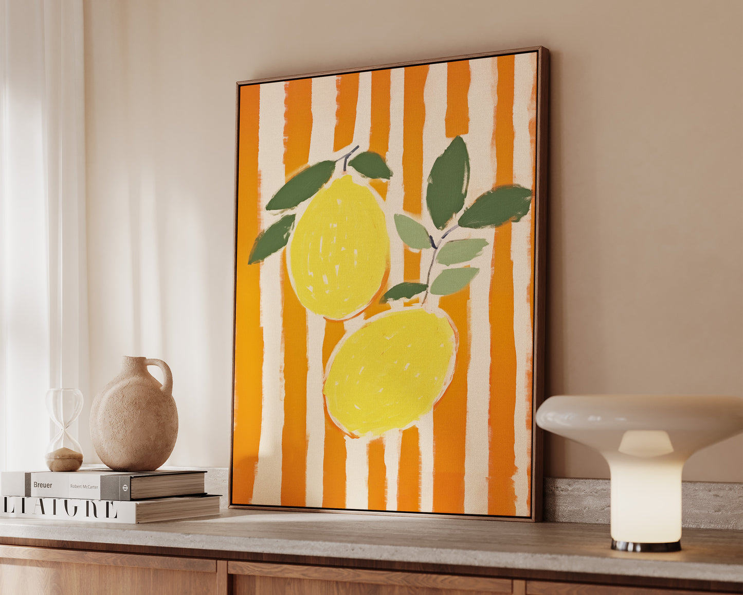 Striped Lemons Canvas