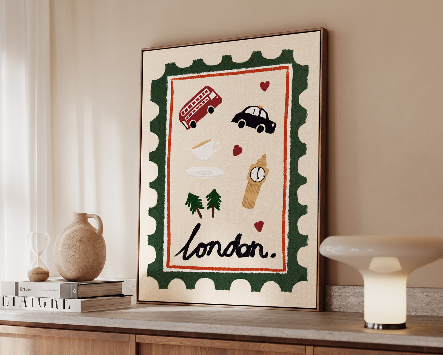London Postage Stamp Canvas