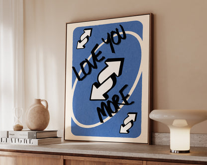 Love You More Blue Canvas