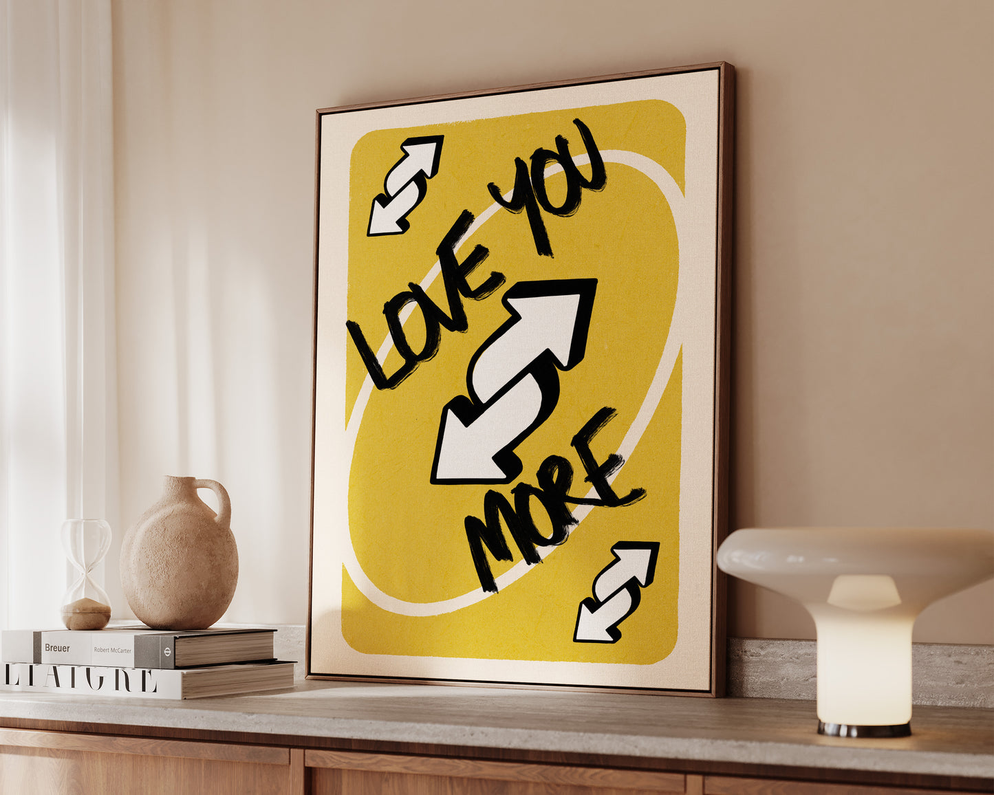 Love You More Yellow Canvas