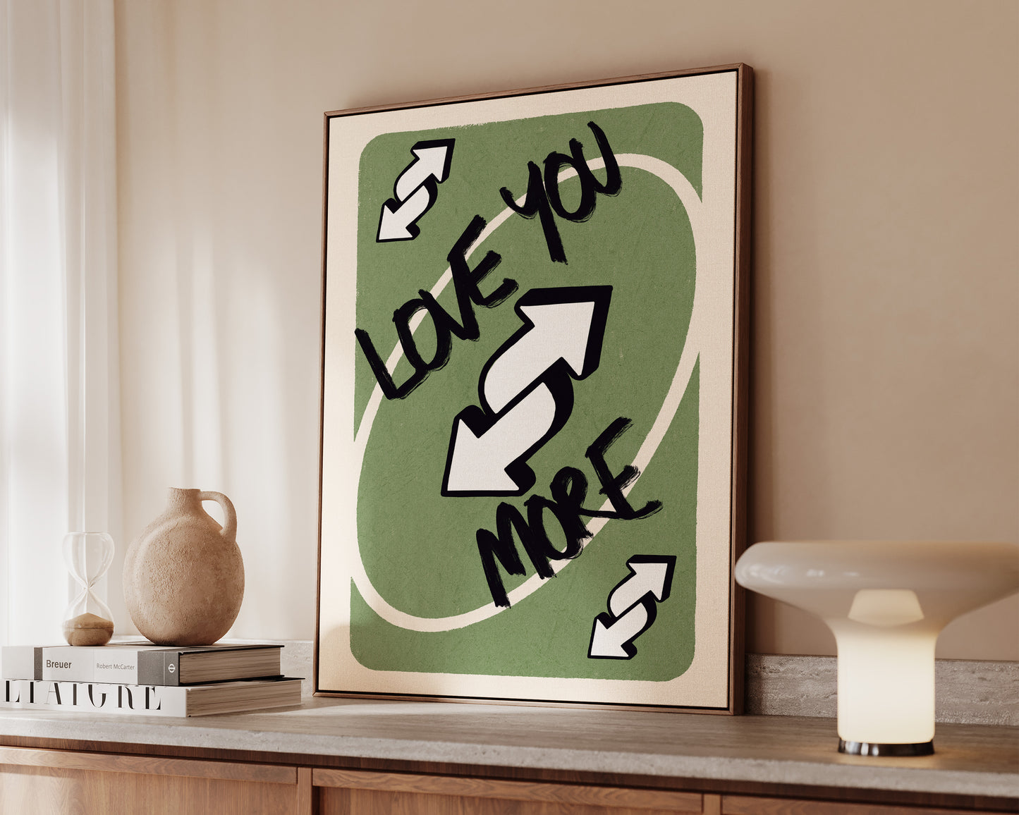 Love You More Green Canvas