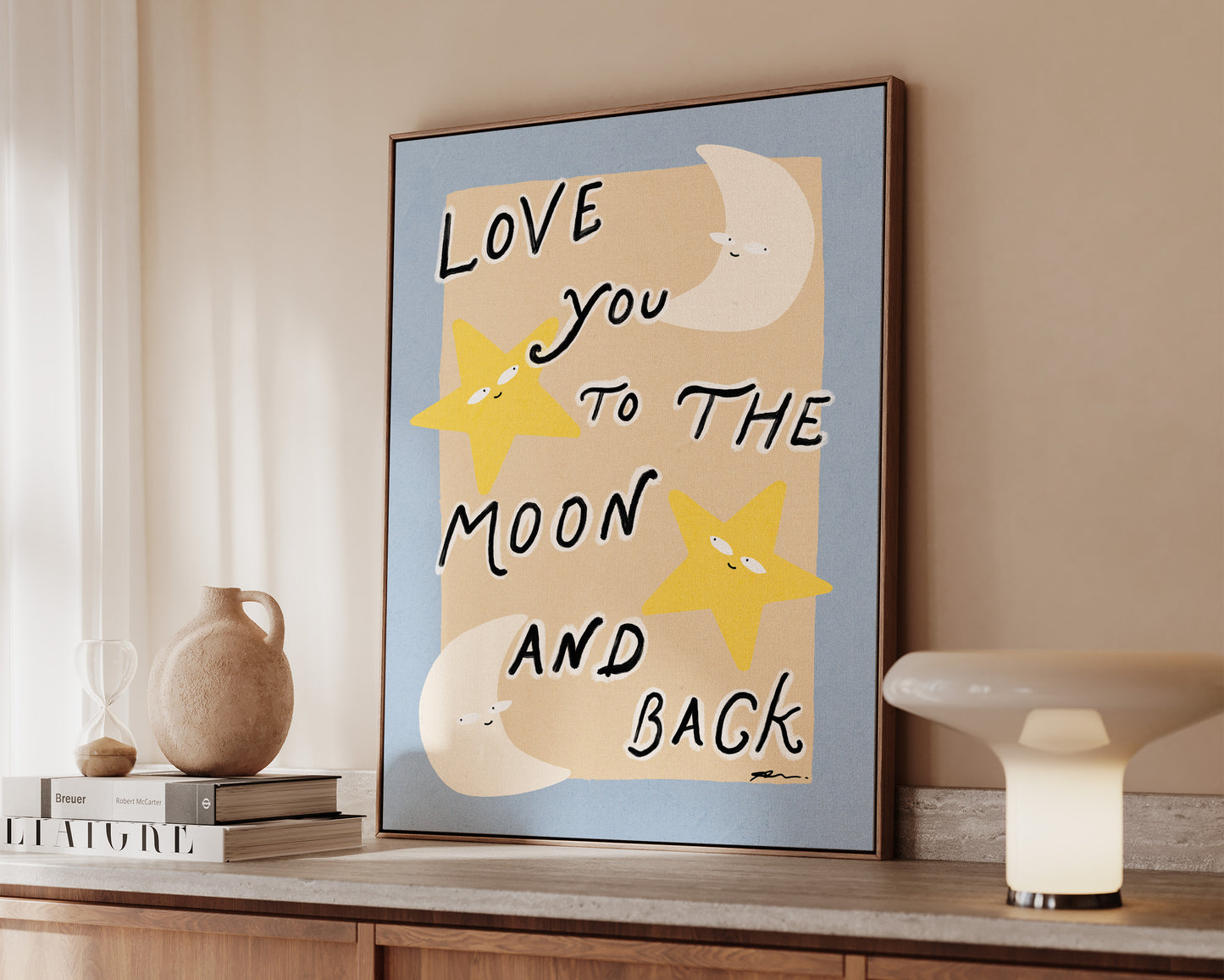 The Moon & Back Canvas