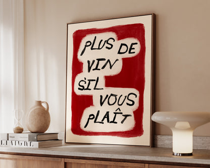 Plus De Vin Canvas