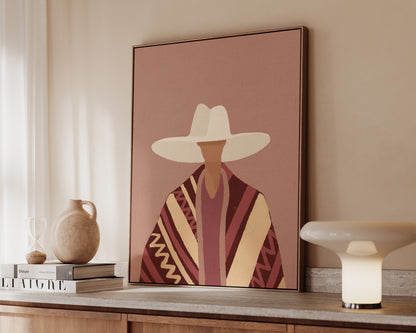 Poncho Cowgirl Canvas