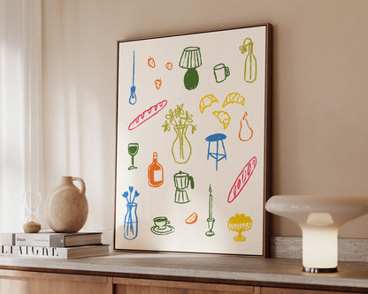 Retro Dinner Table Canvas
