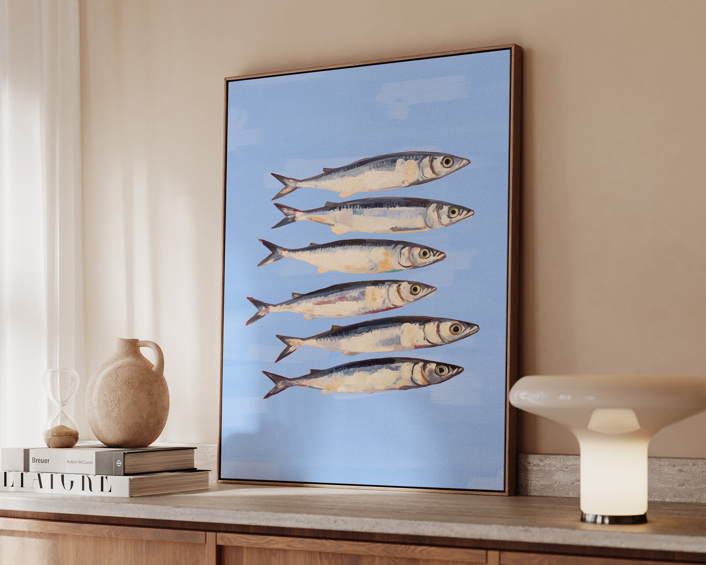 Blue Sardines Canvas