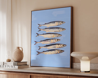 Blue Sardines Canvas
