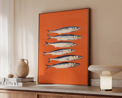 Burnt Orange Sardines Canvas