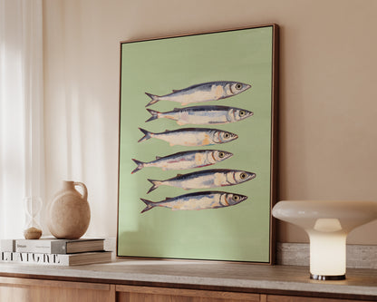 Green Sardines Canvas