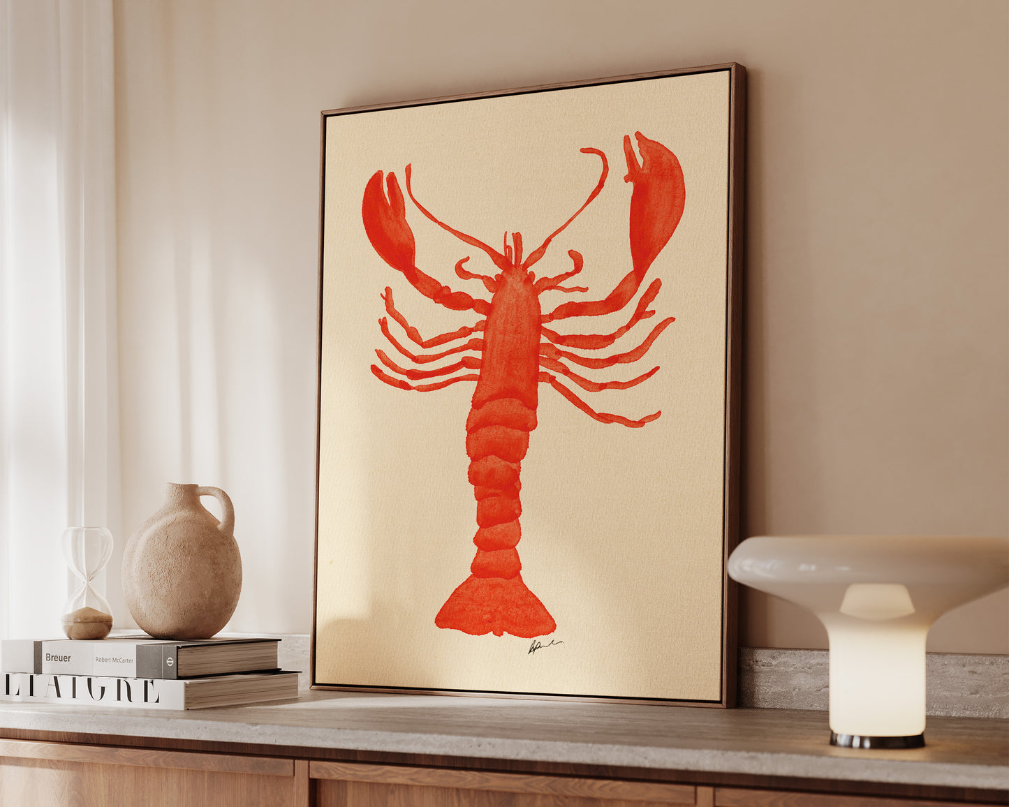 Watercolour Lobster Canvas