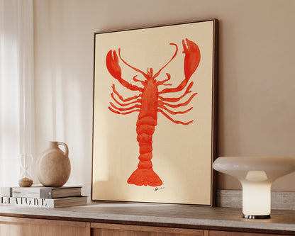 Watercolour Lobster Canvas