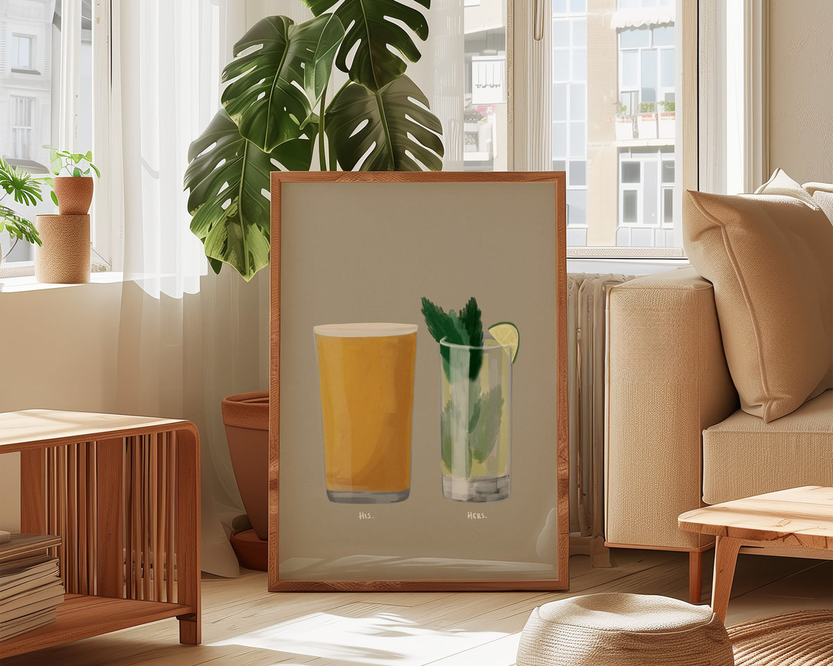 Cider & Mojito Couples Drink Print
