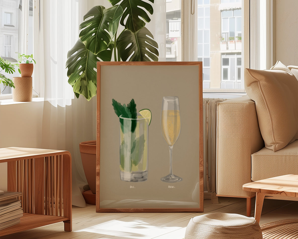 Mojito & Prosecco Couples Drink Print