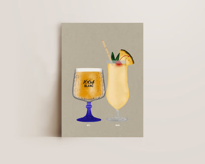 Kronenburg Blanc 1664 Pint & Pina Colada Print