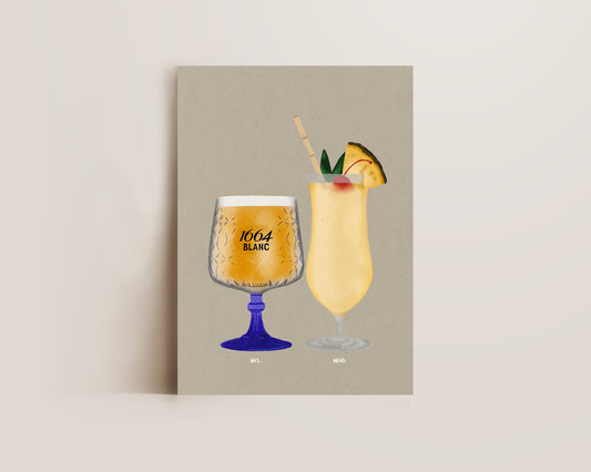 Kronenburg Blanc 1664 Pint & Pina Colada Print