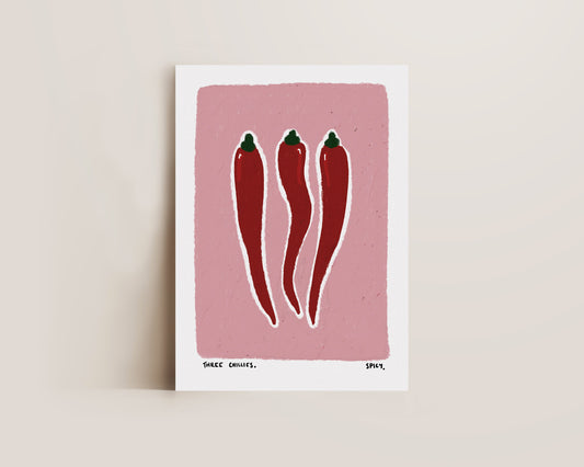 Three Chillies Print