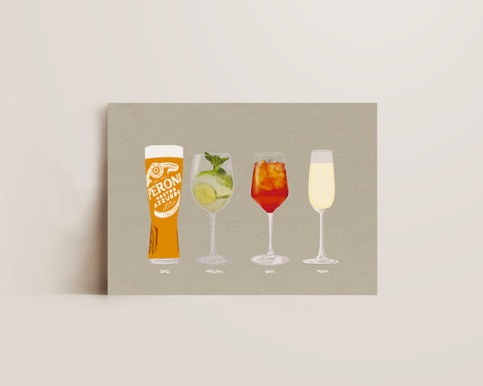 Four Drink Print