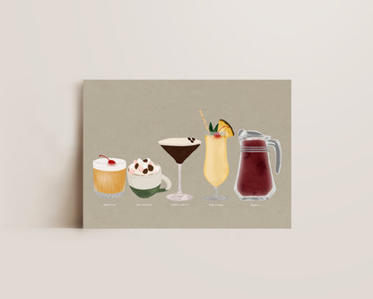 Five Drinks Print