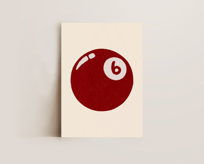 6 Ball Red Print