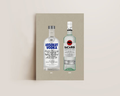 Absolut Vodka & Bacardi White Rum Print