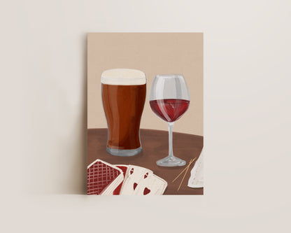 Ale & Red Wine Date Night Print