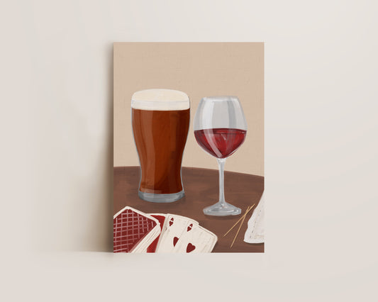 Ale & Red Wine Date Night Print