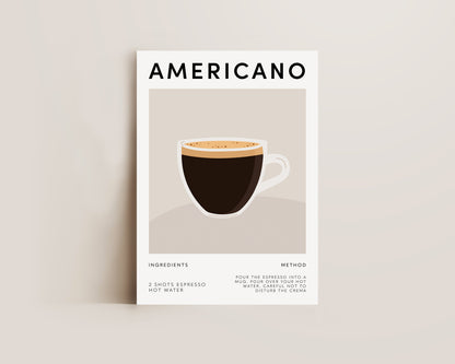 Americano Coffee Recipe Print