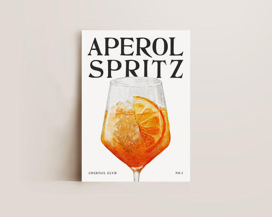 Aperol Spritz Cocktail Print