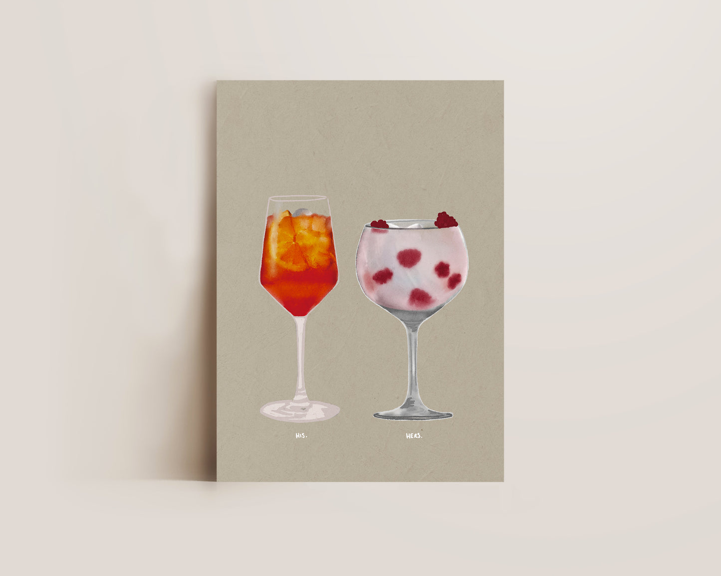 Aperol Spritz & Raspberry Pink Gin Print