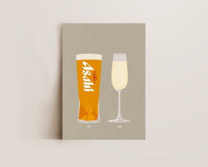 Asahi & Champagne Print
