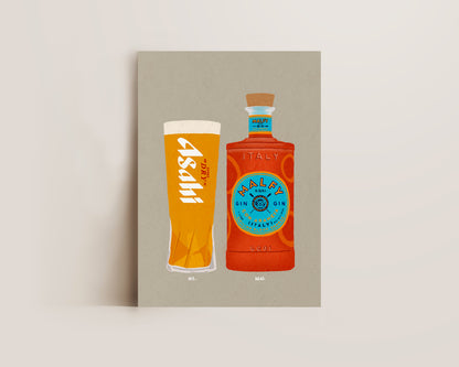 Asahi & Malfy Orange Gin Print