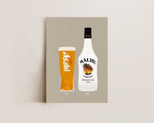 Asahi & Malibu Print