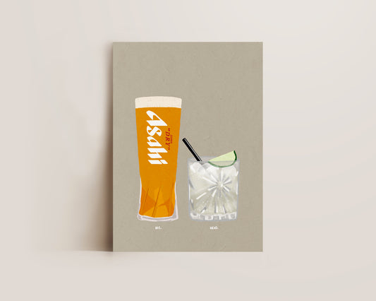 Asahi & Vodka Lime Print