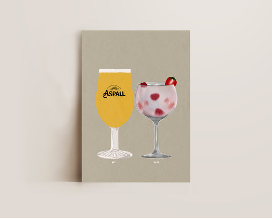 Aspall & Pink Gin Print