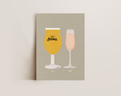 Aspall & Pink Prosecco Glass Print
