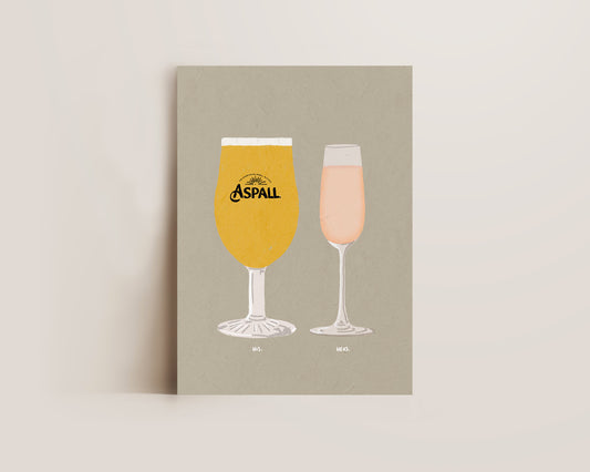 Aspall & Pink Prosecco Glass Print